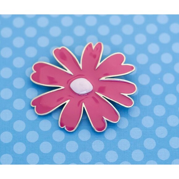 Vintage Pink Cosmos Flower Brooch - M20 - Picture 1 of 2